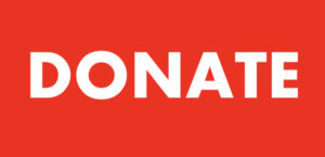 Donate Graphic. Red background with white letters